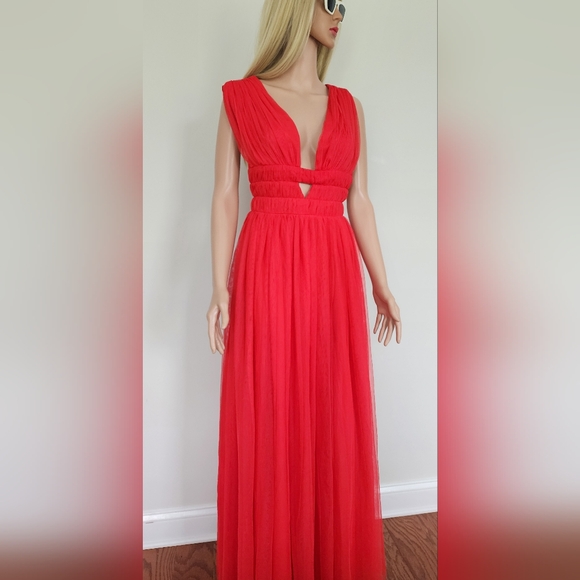 ASOS RED DRESS TULLE SZ.6 - Picture 5 of 16